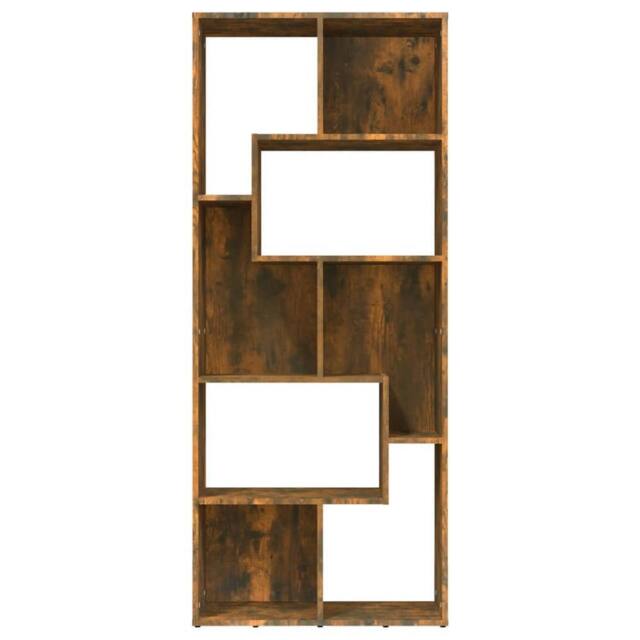 Berkfield Home Modern Book Cabinet Smoked Oak 67x24x161 cm Engineered Wood in Brown - Size: 67 x 24 x 161 cm - image 1