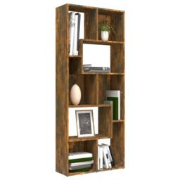 Berkfield Home Modern Book Cabinet Smoked Oak 67x24x161 cm Engineered Wood in Brown - Size: 67 x 24 x 161 cm - thumbnail 8