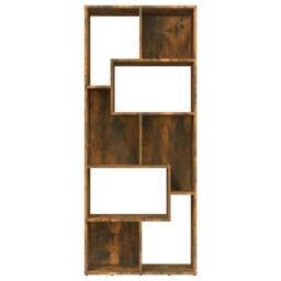 Berkfield Home Modern Book Cabinet Smoked Oak 67x24x161 cm Engineered Wood in Brown - Size: 67 x 24 x 161 cm - thumbnail 1
