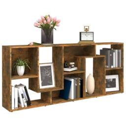 Berkfield Home Modern Book Cabinet Smoked Oak 67x24x161 cm Engineered Wood in Brown - Size: 67 x 24 x 161 cm - thumbnail 9
