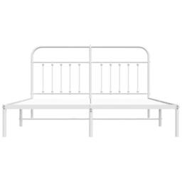 Berkfield Home Metal Bed Frame with Headboard White 180x200 cm Super King - thumbnail 6