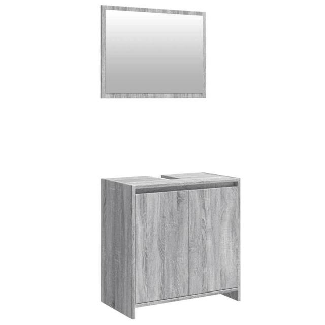 Berkfield Home 2 Piece Bathroom Furniture Set Grey Sonoma Engineered Wood - image 1