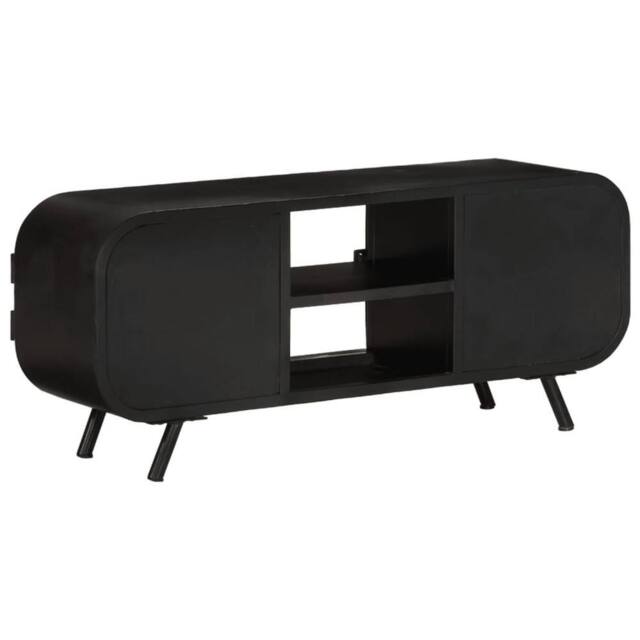 Berkfield Home TV Cabinet 110x30x45 cm Rough Mango Wood in Brown - Size: 110 x 30 x 45 cm - image 1