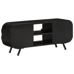 Berkfield Home TV Cabinet 110x30x45 cm Rough Mango Wood in Brown - Size: 110 x 30 x 45 cm - thumbnail 1