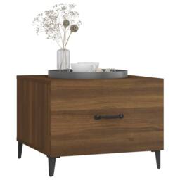 Berkfield Home Decorative Coffee Tables with Metal Legs 2 pcs Brown Oak 50x50x40 cm - Size: 50 x 50 x 40 cm - thumbnail 4