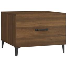 Berkfield Home Decorative Coffee Tables with Metal Legs 2 pcs Brown Oak 50x50x40 cm - Size: 50 x 50 x 40 cm - thumbnail 6