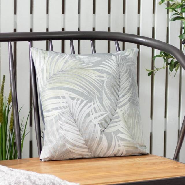 Evans Lichfield Palma Botanical Water & UV Resistant Outdoor Cushion in Green - Size: 43 cm x 43 cm - image 1