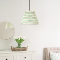 ValueLights Riza Tapered Fabric Pleated Easy Fit Large Lamp Shade with LED Bulb in Pink