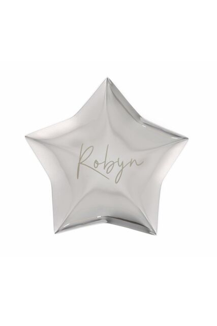 Personalised Memento Company Personalised Engraved Name Star Trinket Box in Metallic Silver - image 1