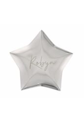 Personalised Memento Company Personalised Engraved Name Star Trinket Box in Metallic Silver - thumbnail 1