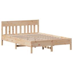 Berkfield Home Beautiful Bed Frame without Mattress 160x200 cm Solid Wood Pine in Natural - thumbnail 1