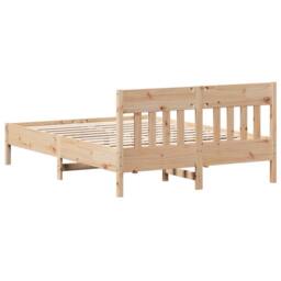 Berkfield Home Beautiful Bed Frame without Mattress 160x200 cm Solid Wood Pine in Natural - thumbnail 6