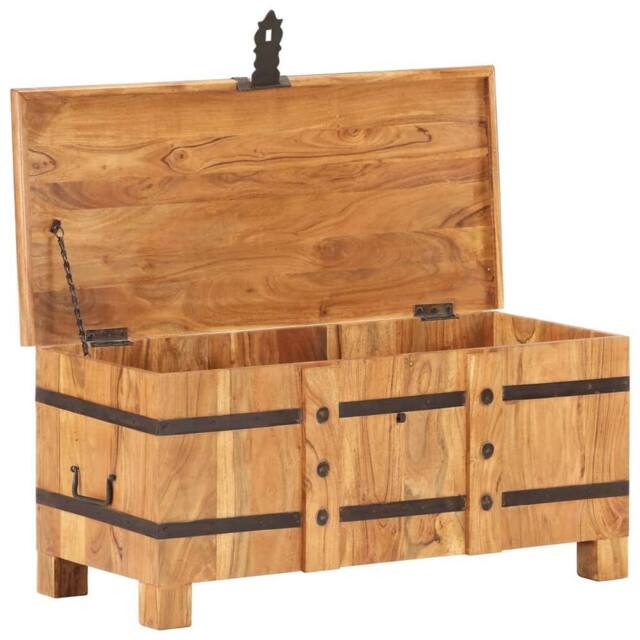 Berkfield Home Chest 90x40x40 cm Solid Acacia Wood in Brown - Size: 90 x 40 x 40 cm - image 1