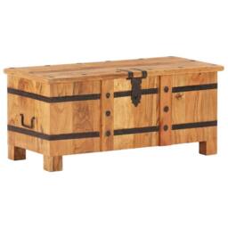 Berkfield Home Chest 90x40x40 cm Solid Acacia Wood in Brown - Size: 90 x 40 x 40 cm - thumbnail 2