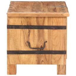 Berkfield Home Chest 90x40x40 cm Solid Acacia Wood in Brown - Size: 90 x 40 x 40 cm - thumbnail 4