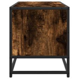 Berkfield Home TV Cabinet Smoked Oak 80x34.5x40 cm Engineered Wood & Metal in Brown - thumbnail 5