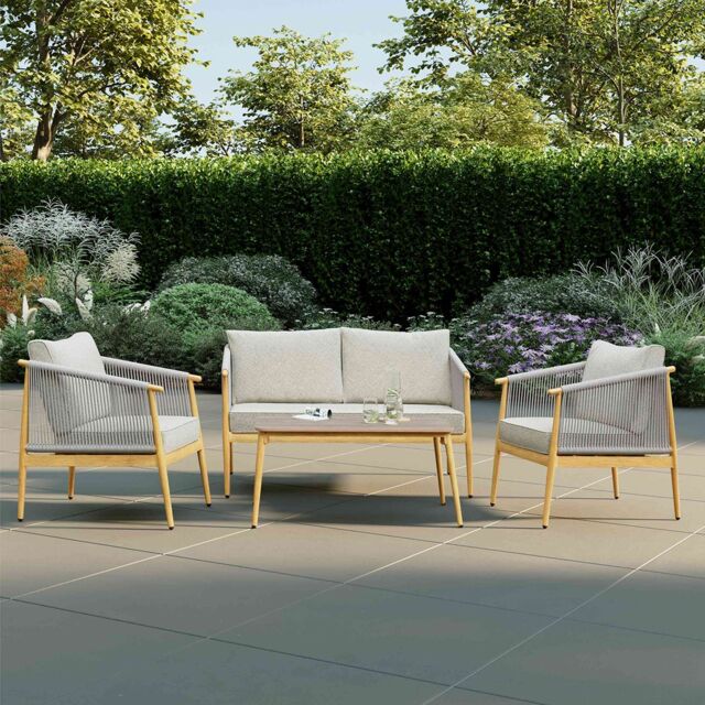 Charles Bentley Almada 4 Seater Lounge Set in Grey - Size: 4 Person - image 1