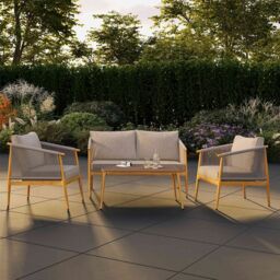 Charles Bentley Almada 4 Seater Lounge Set in Grey - Size: 4 Person - thumbnail 2