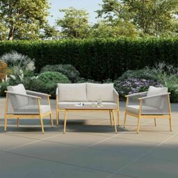 Charles Bentley Almada 4 Seater Lounge Set in Grey - Size: 4 Person - thumbnail 1