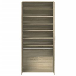 Berkfield Home Shoe Cabinet Sonoma Oak 80x39x178 cm Engineered Wood in Brown - Size: 80 x 39 x 178 cm - thumbnail 6