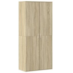 Berkfield Home Shoe Cabinet Sonoma Oak 80x39x178 cm Engineered Wood in Brown - Size: 80 x 39 x 178 cm - thumbnail 2