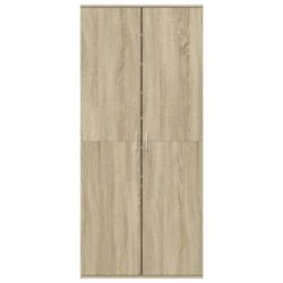 Berkfield Home Shoe Cabinet Sonoma Oak 80x39x178 cm Engineered Wood in Brown - Size: 80 x 39 x 178 cm - thumbnail 3