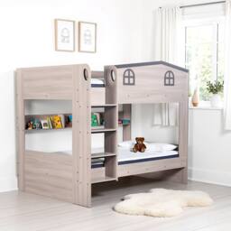 Seconique Hector Small Double Bunk Bed in Grey - thumbnail 1