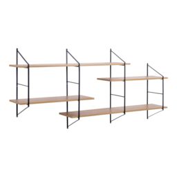 Furniture To Go Belfast Wall Unit with 4 Shelves in Oak in Light Oak - thumbnail 1