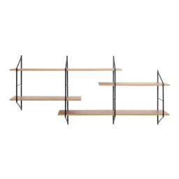 Furniture To Go Belfast Wall Unit with 4 Shelves in Oak in Light Oak - thumbnail 2