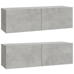 Berkfield Home Classic 3 Piece TV Cabinet Set Concrete Grey Engineered Wood - thumbnail 5