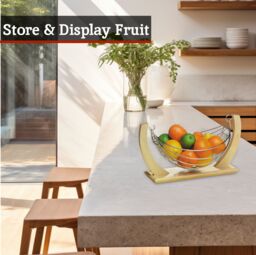 Orsina Quirky Rubberwood Fruit Hammock, Functional Design Wooden Fruit Hammock, Wooden Frame Fruit Hammock in Natural - thumbnail 4