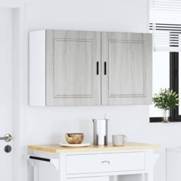 Berkfield Home Kitchen Wall Cabinets 2 pcs¬†Porto Grey Sonoma Engineered Wood in Brown - thumbnail 3
