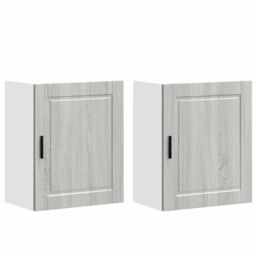 Berkfield Home Kitchen Wall Cabinets 2 pcs¬†Porto Grey Sonoma Engineered Wood in Brown - thumbnail 2