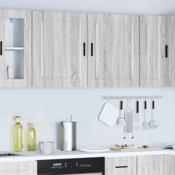 Berkfield Home Kitchen Wall Cabinets 2 pcs¬†Porto Grey Sonoma Engineered Wood in Brown - thumbnail 4