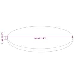 Berkfield Home Round Table Top Light Brown √ò90x1.5 cm Treated Solid Wood Oak - Size: 90x1.5 cm - thumbnail 4