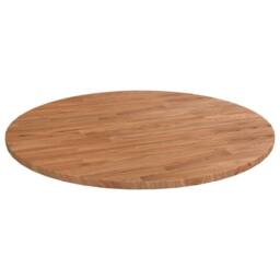 Berkfield Home Round Table Top Light Brown √ò90x1.5 cm Treated Solid Wood Oak - Size: 90x1.5 cm - thumbnail 2