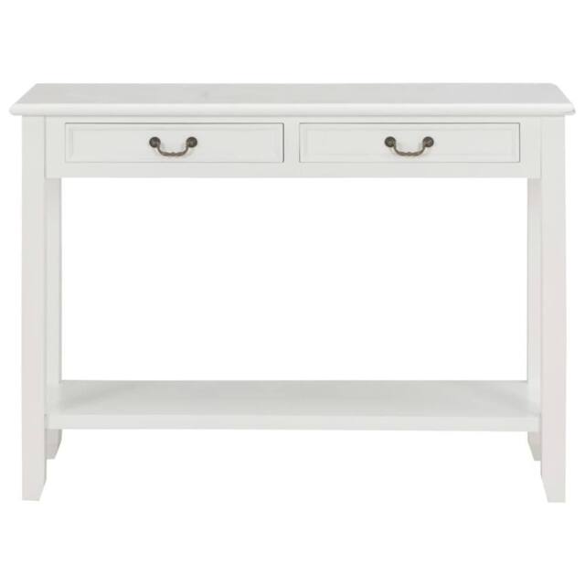 Berkfield Home Classic Console Table White 110x35x80 cm Wood - Size: 110 x 35 x 80 cm - image 1