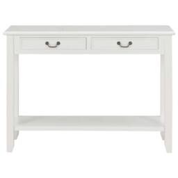 Berkfield Home Classic Console Table White 110x35x80 cm Wood - Size: 110 x 35 x 80 cm