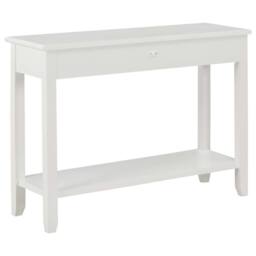 Berkfield Home Classic Console Table White 110x35x80 cm Wood - Size: 110 x 35 x 80 cm - thumbnail 4