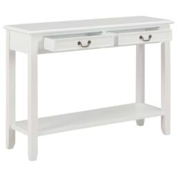 Berkfield Home Classic Console Table White 110x35x80 cm Wood - Size: 110 x 35 x 80 cm - thumbnail 3