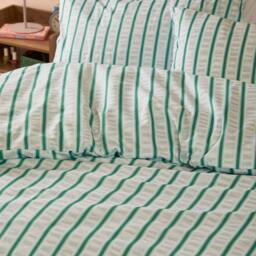 Duvet Day Hettie Soft Touch Striped Duvet Cover Set in Green - Size: Double - thumbnail 2