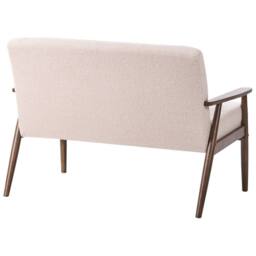Wyld and Coco 2-Seater Boucle Sofa Beige-Brown - Solid Wood Frame Armrests in Beige - thumbnail 6