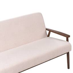 Wyld and Coco 2-Seater Boucle Sofa Beige-Brown - Solid Wood Frame Armrests in Beige - thumbnail 8