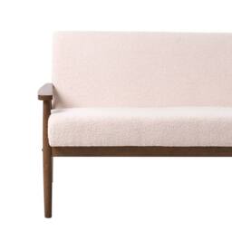 Wyld and Coco 2-Seater Boucle Sofa Beige-Brown - Solid Wood Frame Armrests in Beige - thumbnail 7