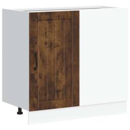 Berkfield Home Sink Base Cabinet Lucca Smoked Oak Engineered Wood in Brown - thumbnail 3