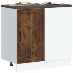 Berkfield Home Sink Base Cabinet Lucca Smoked Oak Engineered Wood in Brown - thumbnail 1