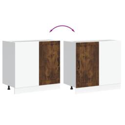 Berkfield Home Sink Base Cabinet Lucca Smoked Oak Engineered Wood in Brown - thumbnail 8