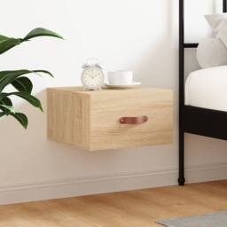 Berkfield Home Wall-mounted Bedside Cabinet Sonoma Oak 35x35x20 cm in Brown - Size: 35 x 35 x 20 cm - thumbnail 1