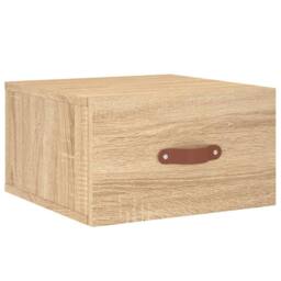 Berkfield Home Wall-mounted Bedside Cabinet Sonoma Oak 35x35x20 cm in Brown - Size: 35 x 35 x 20 cm - thumbnail 2
