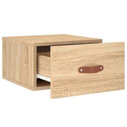 Berkfield Home Wall-mounted Bedside Cabinet Sonoma Oak 35x35x20 cm in Brown - Size: 35 x 35 x 20 cm - thumbnail 6